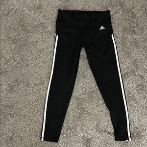 Adidas Kids Black Leggings with White Accents